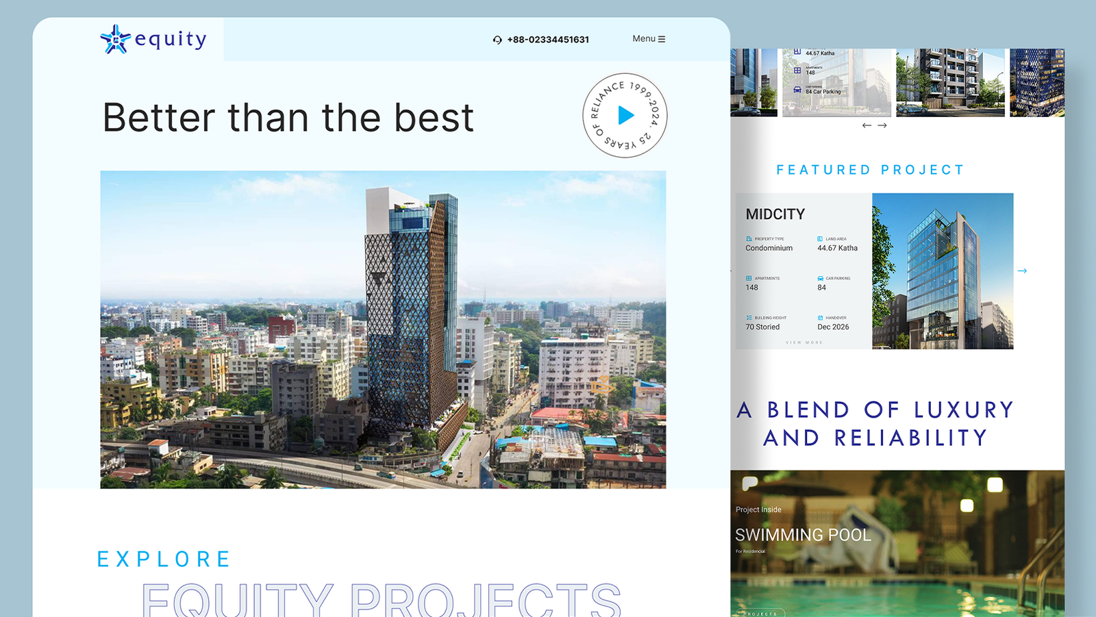Interactive website for "equity" properties